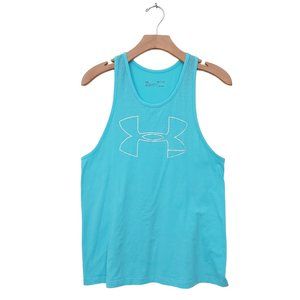 Under Armour Loose Heatgear Tank Top Womens Small Blue Yoga Gym Running